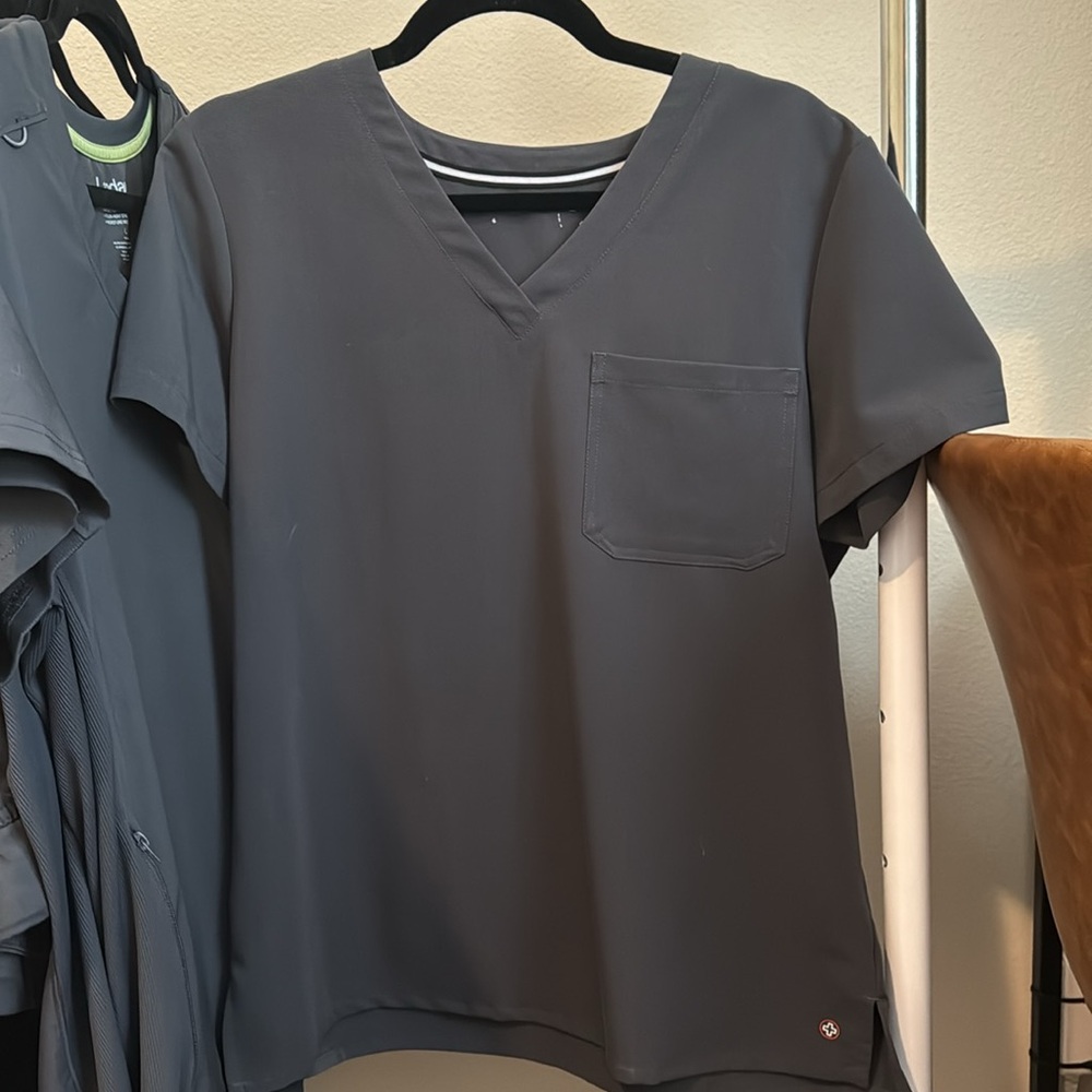 Charcoal grey scrub top